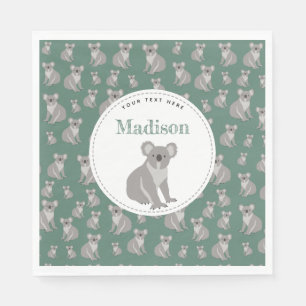 Personalized Cute Koala Pattern   Napkin