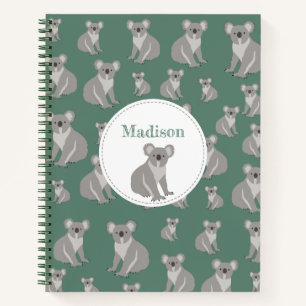 Personalized Cute Koala Pattern  Notebook