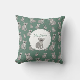 Personalized Cute Koala Pattern Throw Pillow