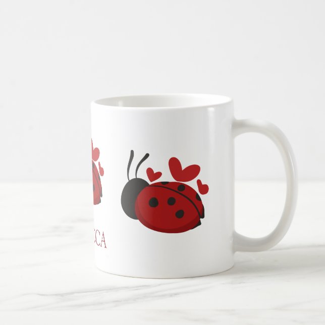 personalized cute ladybug coffee mug (Right)