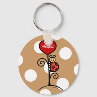 Personalized Cute LadyBug drawing Keychain