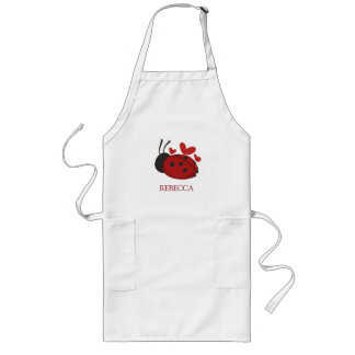 personalized cute ladybug long apron