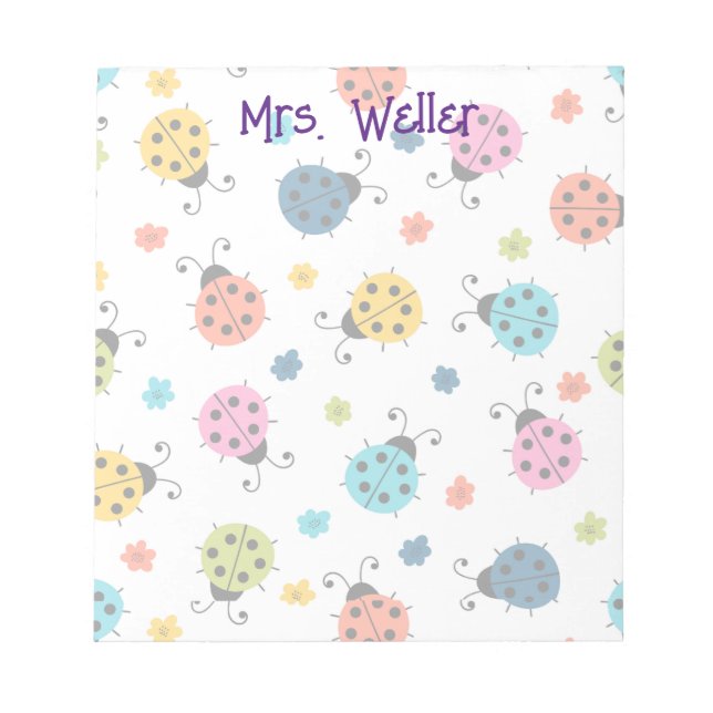 Personalized Cute LadyBug Notepad (Front)