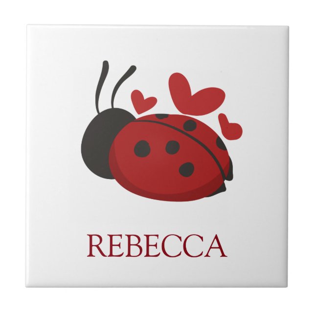 personalized cute ladybug tile (Front)