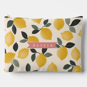 Personalized Cute Lemon Pattern Fresh Summer Accessory Pouch