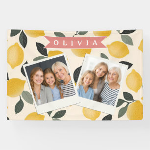 Personalized Cute Lemon Pattern Fresh Summer Banner