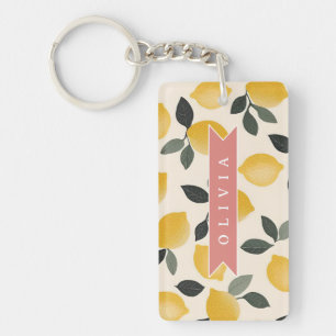 Personalized Cute Lemon Pattern Fresh Summer Keychain