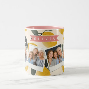 Personalized Cute Lemon Pattern Fresh Summer Two-Tone Coffee Mug