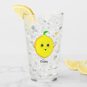 Personalized Cute Lemon & Star Glass