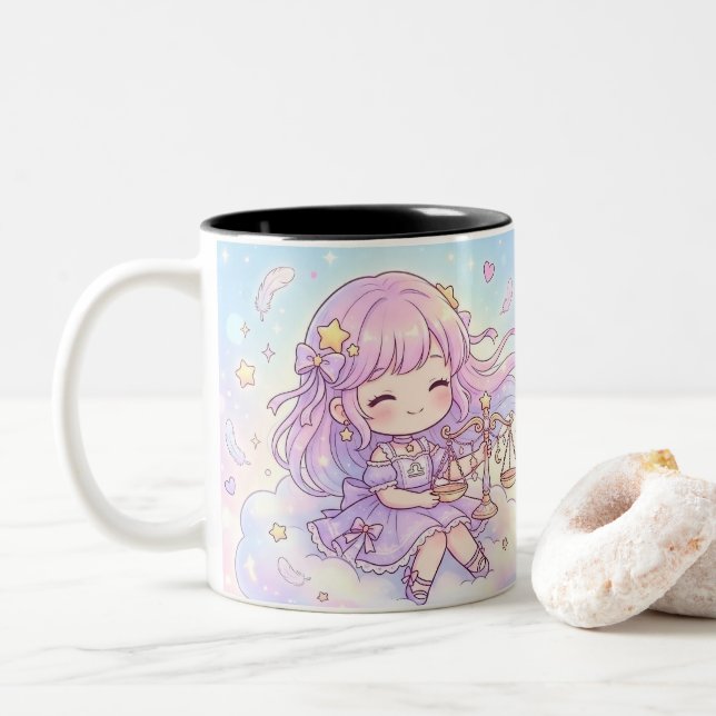 Personalized Cute Libra Zodiac Mug (Avec donut)