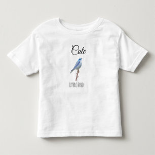 Personalized Cute Little Blue Bird Design Toddler T-shirt