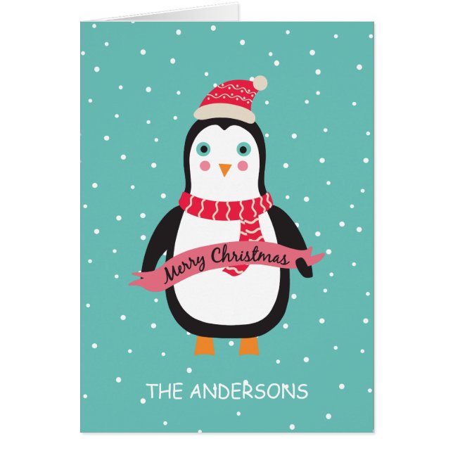 Personalized Cute Little Christmas Penquin  (Front)