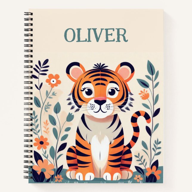 Personalized Cute Little Tiger  Notebook (Front)