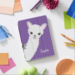 Personalized Cute Llama Purple iPad Pro Cover<br><div class="desc">With a purple background colour and a peeking,  curious Llama,  personalize this tablet case with a name for that llama lover.</div>