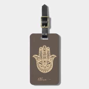 Personalized Cute lucky hamsa hand Luggage Tag