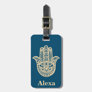 Personalized Cute lucky hamsa hand Luggage Tag