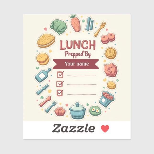 Personalized Cute Lunch Checklist for Kids (Sheet)