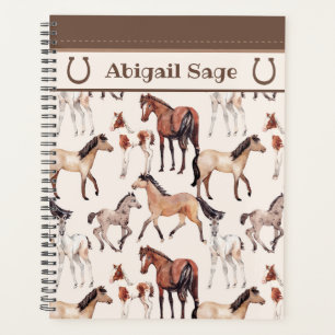 Personalized Cute Mares and Foals Horse Planner