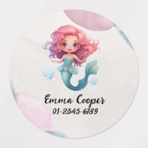 Personalized Cute Mermaid,Name,Phone number