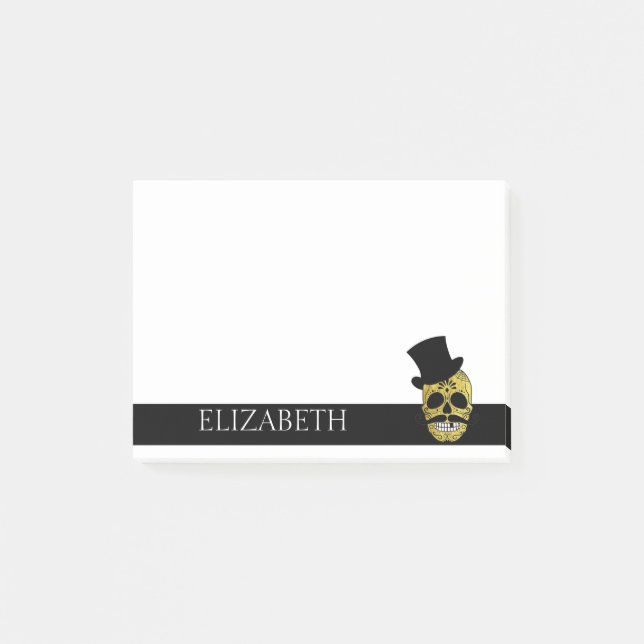 Personalized Cute Mexican Sugar Skull Halloween Po Post-it Notes (Front)