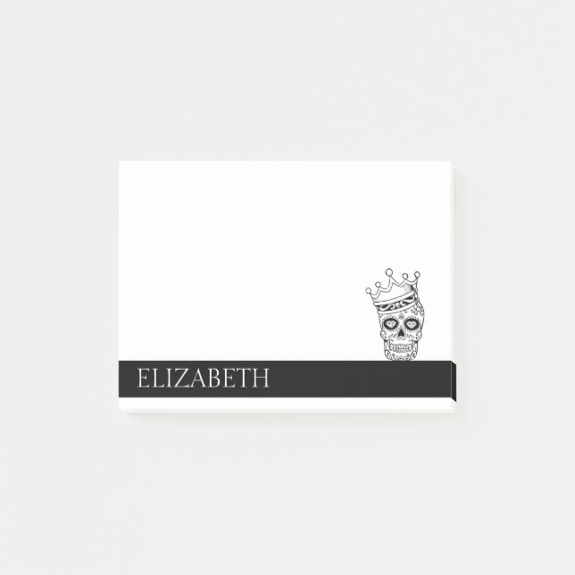 Personalized Cute Mexican Sugar Skull Halloween Po Post-it Notes (Front)