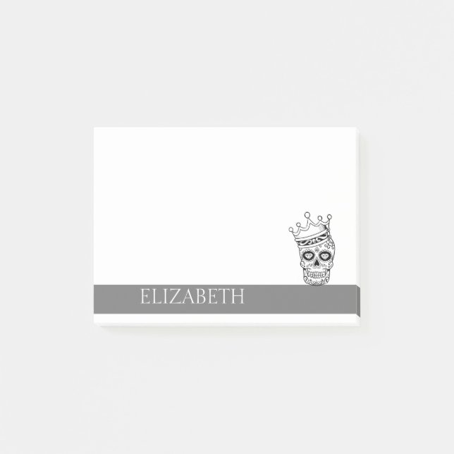 Personalized Cute Mexican Sugar Skull Halloween Po Post-it Notes (Front)