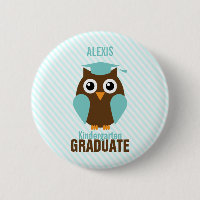 Personalized Cute Mint Owl Kindergarten Graduate