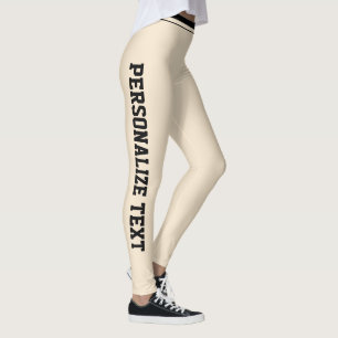 Personalized Cute Modern Champagne Gold Athleisure Leggings