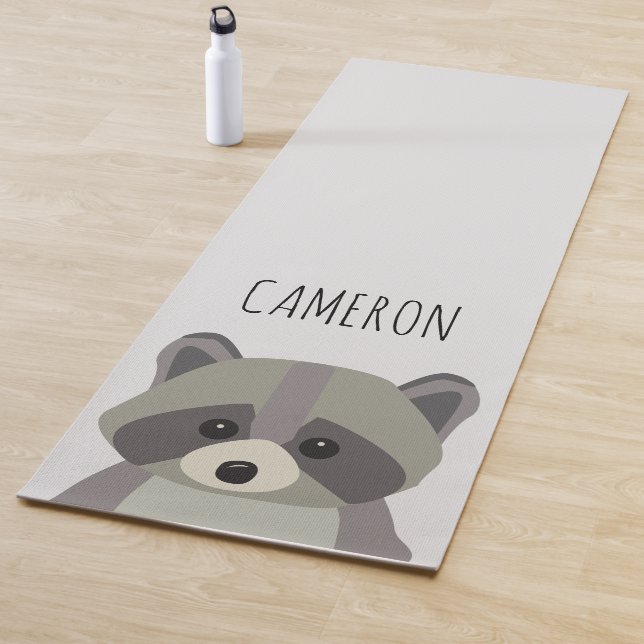 Personalized Cute Modern illustration raccoon  Yoga Mat (In Situ)