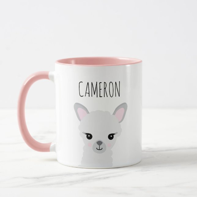 Personalized Cute Modern Llama illustration Mug (Left)
