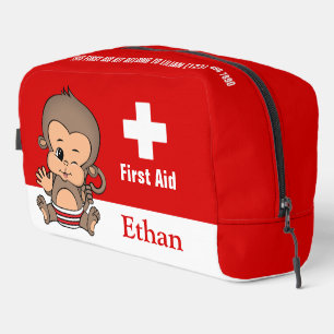 Personalized Cute Monkey First Aid Kit Bag