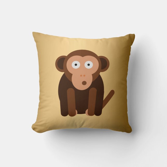 Personalized cute monkey throw pillow (Front)