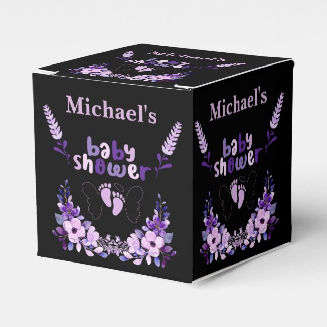 Personalized Cute Monogram Baby Shower          Favor Box (Front Side)