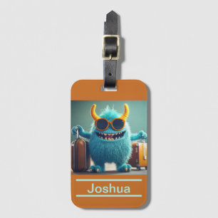 Personalized Cute Monster Custom Name for Kids Luggage Tag