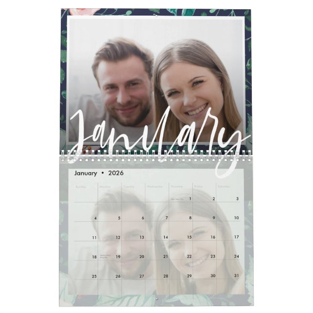 Personalized Cute Multi Family Photos Year 20XX Calendar (Jan 2026)
