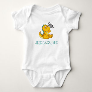 Personalized Cute Name Dinosaur Baby Bodysuit