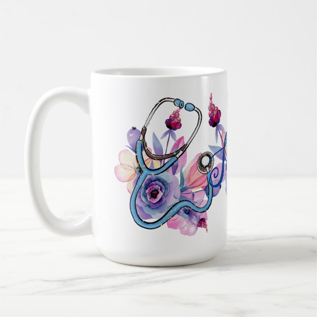 Personalized Cute Nurse Gift for RN  Coffee Mug (Left)
