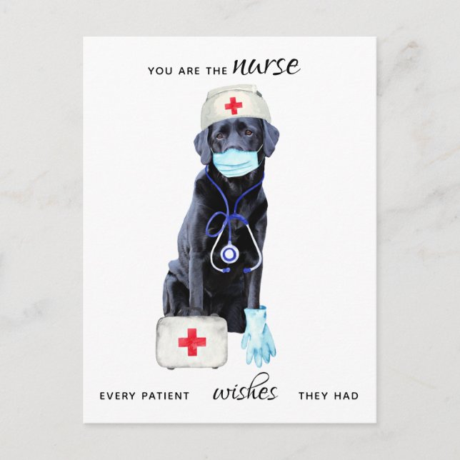 Personalized Cute Nursing Dog Nurse Week Holiday Postcard (Front)