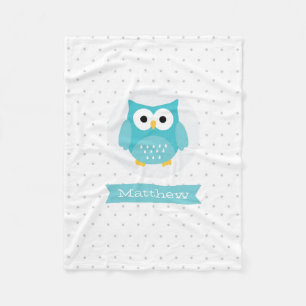 Personalized Cute Owl Fleece Blanket