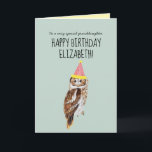 Personalized Cute Owl Granddaughter Birthday Card<br><div class="desc">Cute owl illustration birthday card. Customizable!</div>