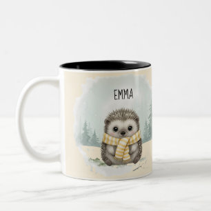Personalized Cute Owl Mug, Woodland Forest Animal  Two-Tone Coffee Mug