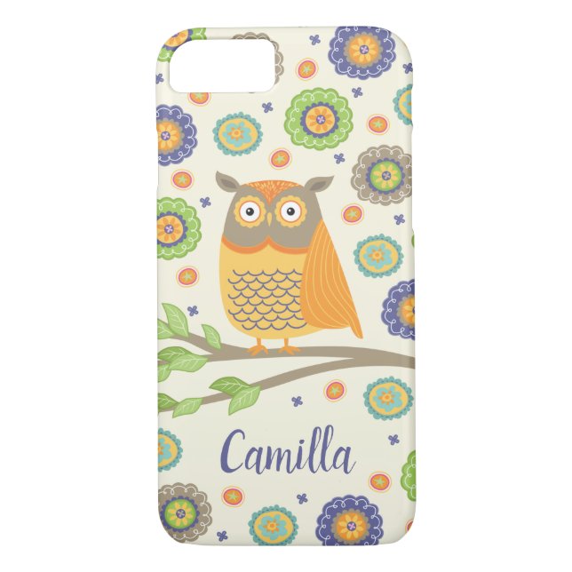 Personalized Cute Owl Pattern Case-Mate iPhone Case (Back)
