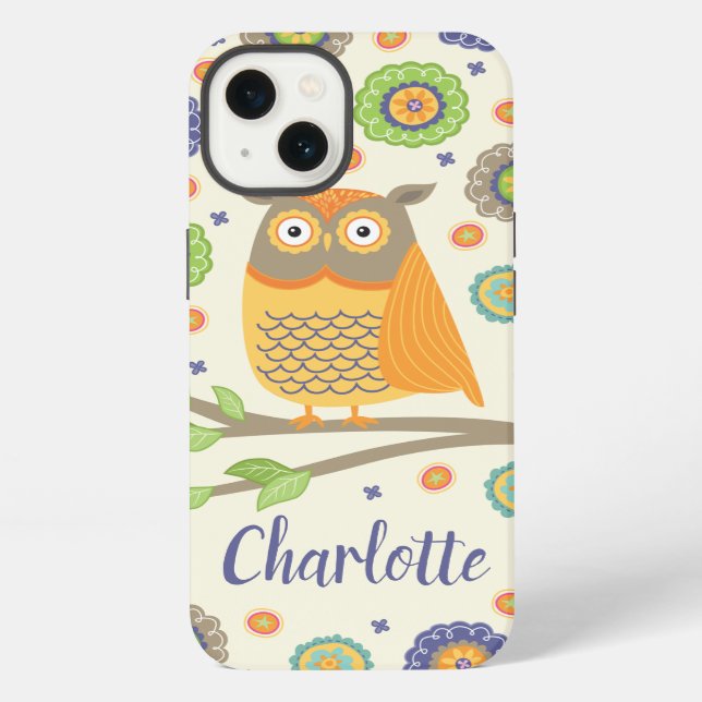 Personalized Cute Owl Pattern iPhone Case (Back)