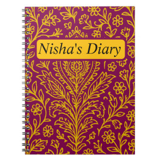 Personalized Cute Paisley Floral Print Notebook