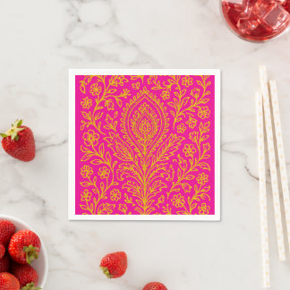 Personalized Cute Paisley Floral Print Notebook Napkin