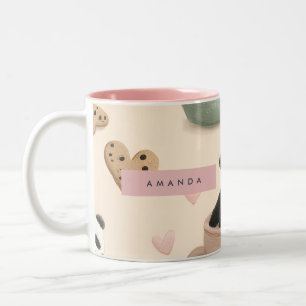 Personalized Cute Panda and Bear Pattern Two-Tone Coffee Mug