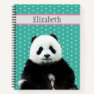 Personalized Cute Panda Bear Animal Name Kid's Notebook