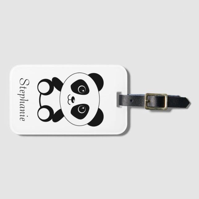 Personalized Cute Panda Bear Luggage Luggage Tag (Front Horizontal)