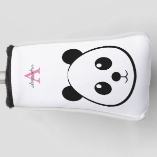 Personalized  Cute Panda Bear with Custom Monogram Golf Head Cover