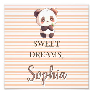 Personalized Cute Panda Sweet Dreams Photo Print